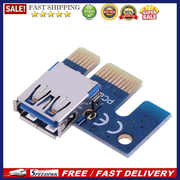 PCI Express 1X to USB 3.0 Female Adapter for PCIe Riser Bitcoin BTC Mining Blue