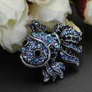 Crystal Fish Brooches Pin Women Alloy Shinny Rhinestone Goldfish Brooch Pin