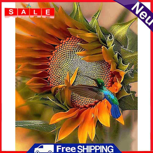 Hummingbird Sunflower Oil Canvas Picture DIY Hand Painted Paint By Numbers Kit