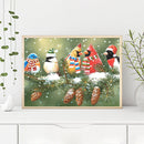 Snow Bird Oil Paint by Numbers Hand Painted Frameless Picture Home Ornament Kit