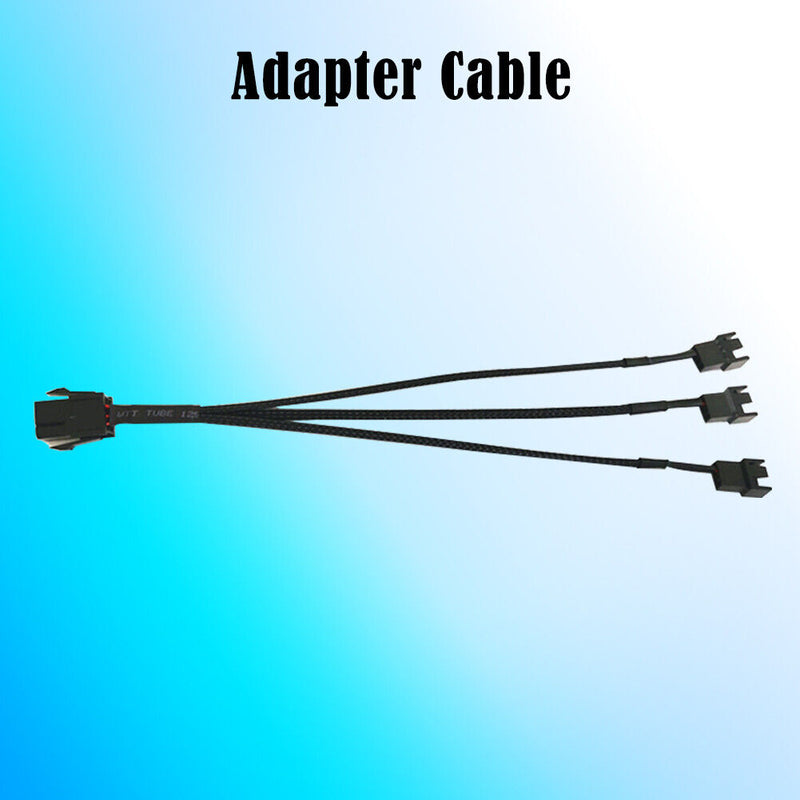Computer Cooler Cooling Fan Splitter 6 PIN to 3x4PIN 12V Power Cable Wire