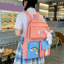 #A Teenager Class Bookbag Rucksack Rainbow Hit Color Shoulder Crossbody Bags