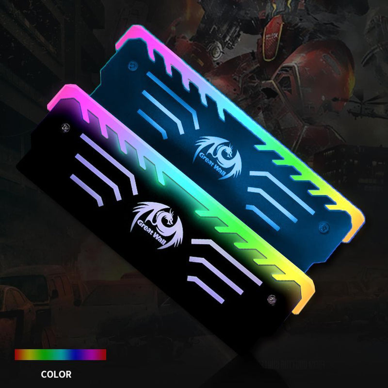 Desktop Memory Cooling Clip RGB Light 6 Automatic Change RAM Cooling Vest