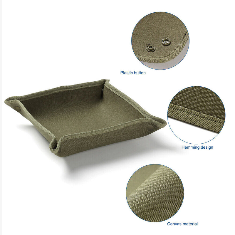 Canvas Storage Box Desktop Key Jewelry Sundries Lipstick Folding Tray (L) Newly