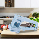 Garlic Press Ginger Cutter Manual Kitchen Grater Masher Grinder (Blue)