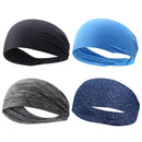 Women Men Elastic Headband Breathable Sweat Absorption Headdress (Black)