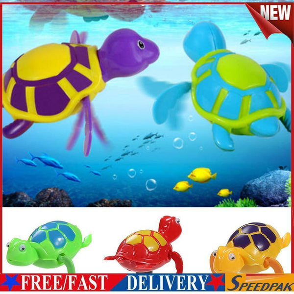 Wind-up Turtle Bath Time Animal Clockwork Floating Kid Baby Swimming Pool #F