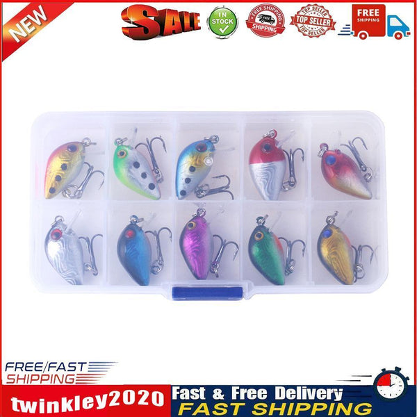 10pcs 3cm 1.5g Bionic Crank Wobblers Fishing Lures Hooks Artificial Baits Newly