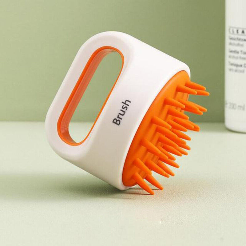 Silicone Scalp Head Massager Comb Handheld Hair Washing SPA Brush (Orange) Newly