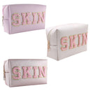 Portable Cosmetic Bag Case Toiletry Handbags Clutch Purse for Travel (Pink)