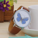 Lvpai Luxury Brand Women Bracelet Leather Butterfly Watch (Brown)