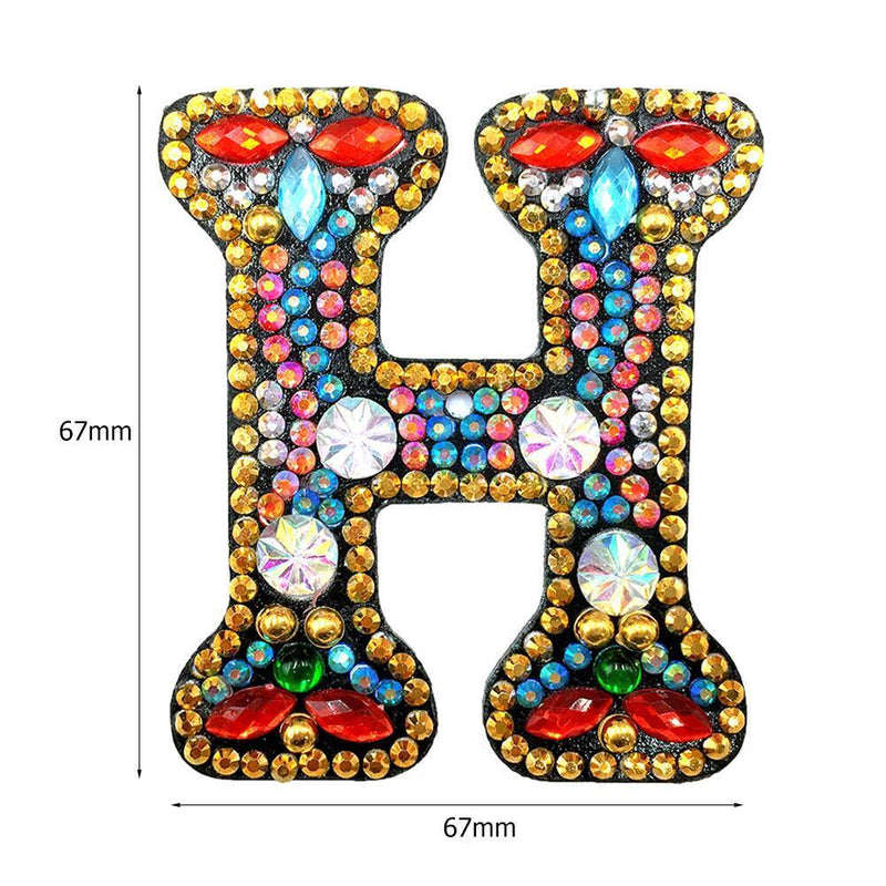 DIY Key Chain Diamond Painting Letters Women Bag Keyring Pendant Gift (H) Newly