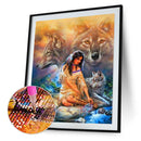 5D DIY Diamond Painting Full Round Drill Wolf Rhinestone Art Crafts Home Deco
