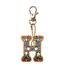 DIY Key Chain Diamond Painting Letters Women Bag Keyring Pendant Gift (H) Newly