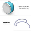 Outdoor Folding Silicone Kettle Portable Mini Boiling Pot w/ Handle (Blue) Newly