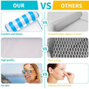 Striped Hammock & Armrest Pool Float Bed for Water Relaxing (Light Blue)