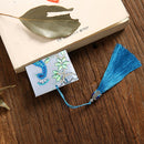 Leather Diamond Painting Special Shaped Tassel Blue Peafowl DIY Bookmark Craft