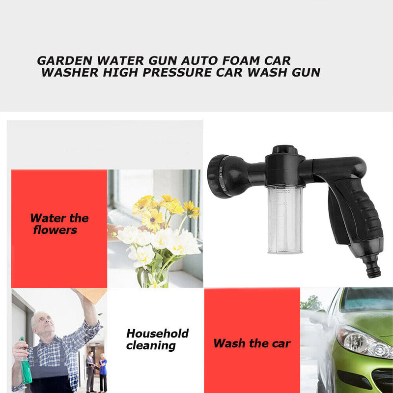 High Pressure Foam Water Gun 3 Gears Car Washer Nozzle Sprayer (Black)