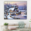 Landscape Full Round Diamond Painting Embroidery DIY Crafted Cross Stitch