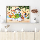 5D DIY Beach Snowman Full Round Drill Diamond Painting Kit Artwork Craft