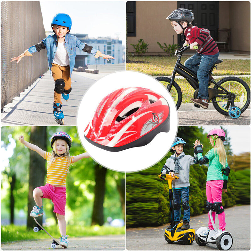 Childrens Riding Helmet Anti Drop Cartoon Sports Bicycle Helmet (Red) Newly
