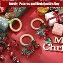 Wooden Napkin Ring Handicraft Pine Cones Napkin Holder Christmas Napkin Rings