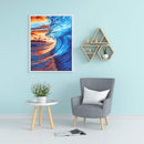 Waves Oil Paint By Numbers Kits Canvas DIY Picture Hand Painted Wall Art