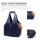 Travel Shoulder Bag Waterproof Small Cat Dog Carrier Handbag (Navy Blue)