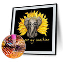 5D Rhinestone DIY Sunflower Elephant Full Round Drill Diamond Painting Craft Kit