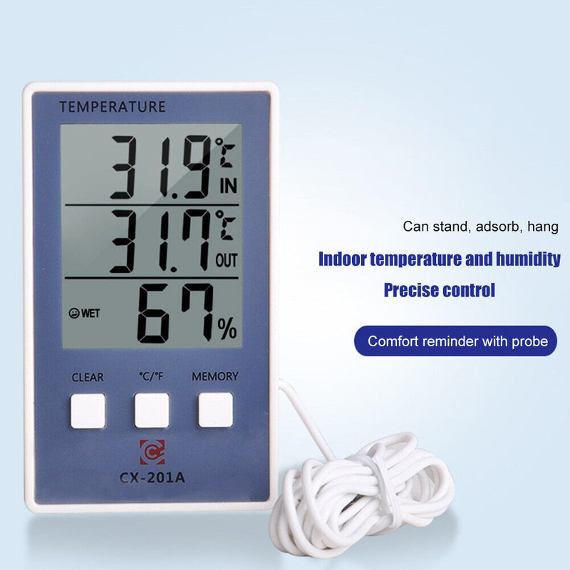 Digital Hygrothermograph Indoor Outdoor LCD Screen Thermometer Hygrometer