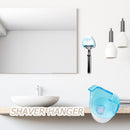 Shaver Suction Cup Clear Hanger Hanging Rack Bathroom Storage Shelf (Blue) Newly