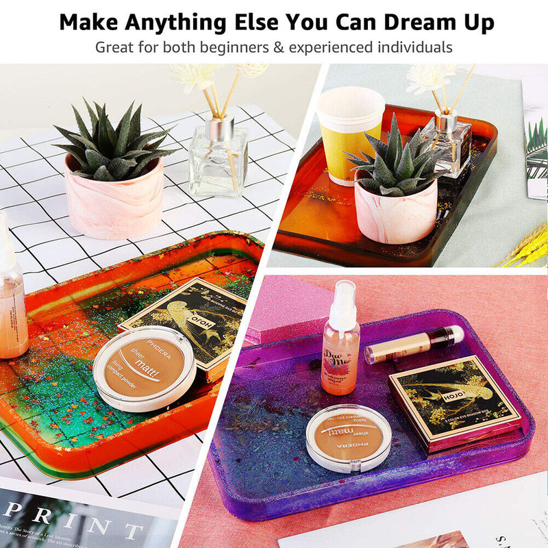 DIY Tray Shape Crystal Drop Glue Mold Handmade Making Mould Party Decoration