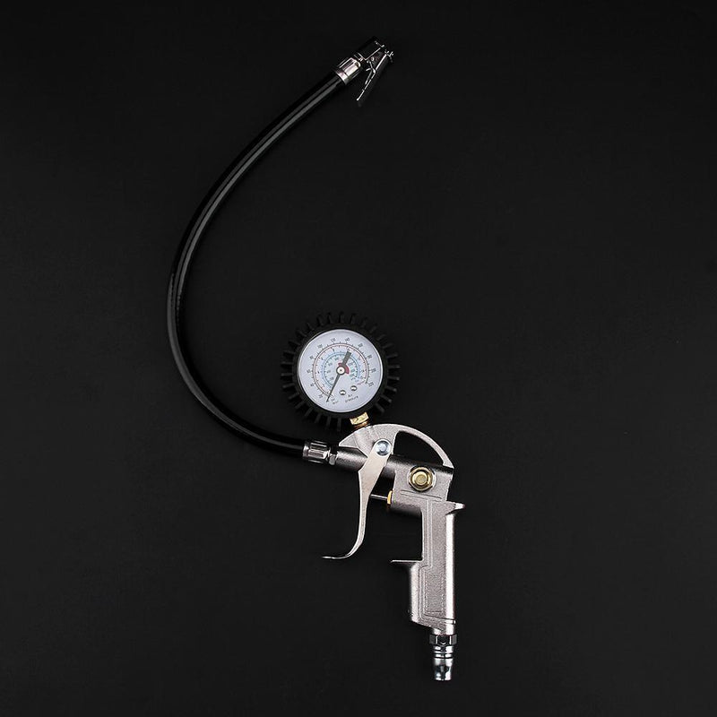Tuankay Lock On Chuck Flexible Hose 0-220psi Tire Filler with Air Pressure Test