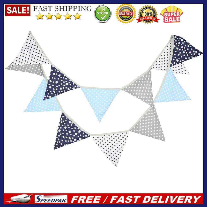 12 Flags 3.2m Dots Print Pennant Flag Bunting Wedding Festival Decor Banner