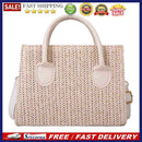 Straw Beach Tote Shoulder Bags Women Handmade Woven Leather Lady Crossbody Bag