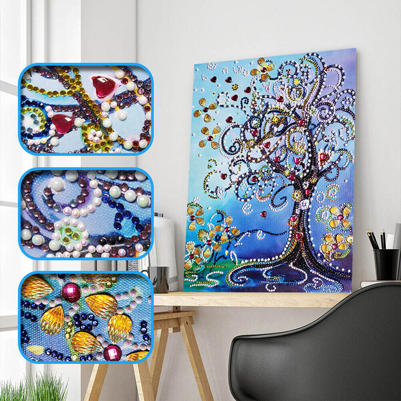 5D DIY Special Shaped Diamond Painting Cross Stitch Wall Art (D1026 Tree)