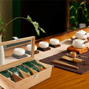 Wood Bamboo Tea Bag Box Storage Organizer Holder Sorter U 5 K Compartments Q4X0