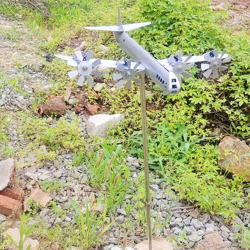 Metal Airplane Windmill Aircraft Wind Spinners Outdoor Garden Yard Decorations