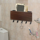 Wooden Wall Hanging Shelf Key Rack Sundries Storage Box Organizer (Black) Newly