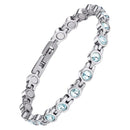 Round Aquamarine Stone Magnetic Bracelet Elegant Lymphatic Magnetherapy Bracele#