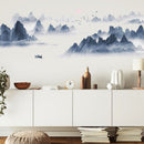 Chinese Style Sunset Landscape Wall Stickers For Living Room Background Decor