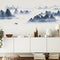 Chinese Style Sunset Landscape Wall Stickers For Living Room Background Decor