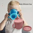 Portable Baby Silicone Cup BPA-Free Leakproof Storage Snack Bottle (Red) Newly
