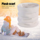 Unisex Solid Color Knitted Scarves Winter Elastic Double-Layer Scarf Neck Cov