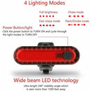 LED COB Bike Tail Light Bicycle Taillight Safety Indicator Bright Rear Lamp