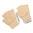 Stretch Fingerless Mittens Half Finger Gloves Plush Knitted Imitation Mink Hair