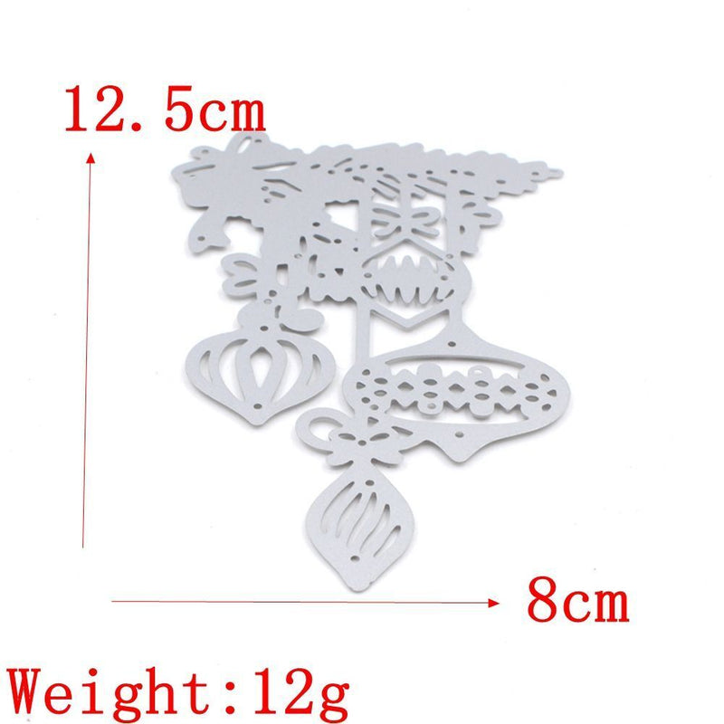 DIY Crafts Decor Embossing Stencil Christmas Baubles Scrapbooking Cutting Dies