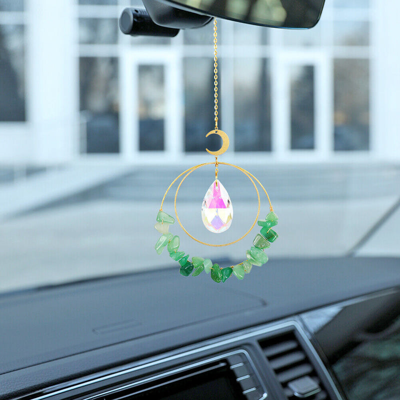 Suncatcher Crystal Moon Circle Chandelier Pendant Prism Hanging Lamp Ornament