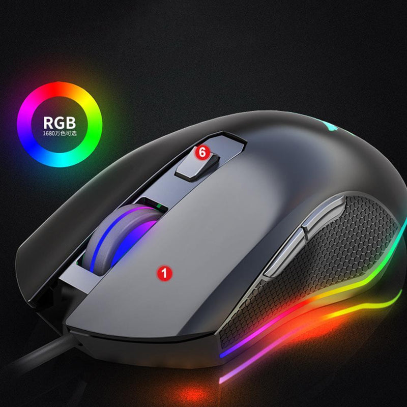 ZERODATE G21 6400DPI 6 Key Wired RGB Backlit Gaming USB Mouse for Desktop/Laptop