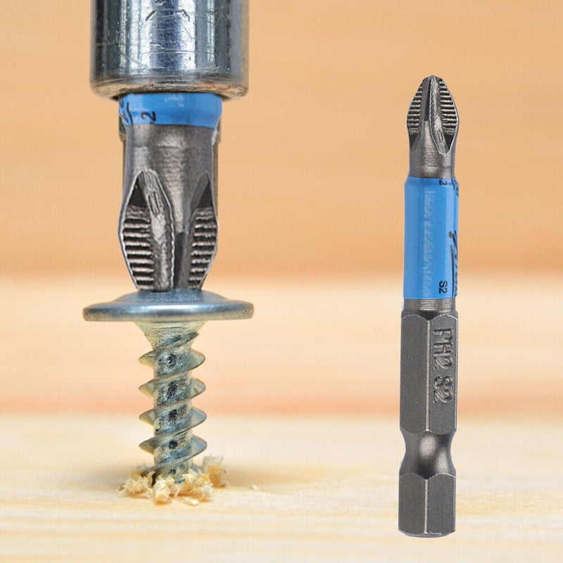 10pcs 50mm PH2 Anti Slip Cross Bit Drill Head Screwdriver Bits Hand Tools